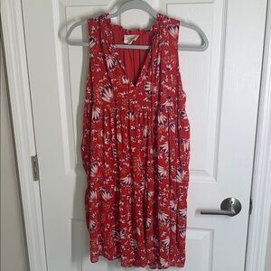 Sezane red floral mini dress size 36